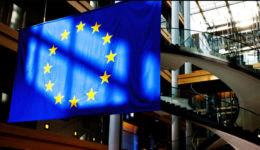 The European Union flag in the European Parliament in Strasbourg [European Parliament/Flickr]