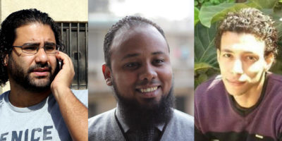 Alaa Abd El Fattah, rights lawyer Mohammed al-Baqer, and journalist Mohammed Ibrahim “Oxygen”