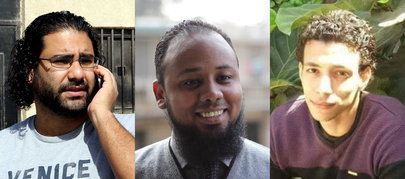 Alaa Abd El Fattah, rights lawyer Mohammed al-Baqer, and journalist Mohammed Ibrahim “Oxygen”