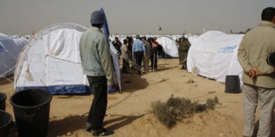 Transit camp for migrants near the Tunisian border with Libya [Wikimedia]
