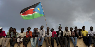 Fans watch as South Sudan plays its first national game against Kenya. Fans watch as South Sudan plays its first national game against Kenya.