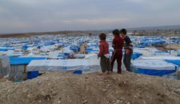 Syrian refugees in camp [Wikipedia]