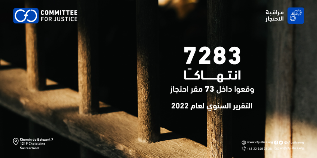 “كوميتي فور جستس” ترصد 7283 انتهاكًا داخل مقار الاحتجاز في مصر خلال عام 2022