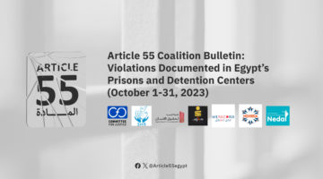 Egypt: Article 55 Coalition documents 6 violations in detention centers and prisons in October