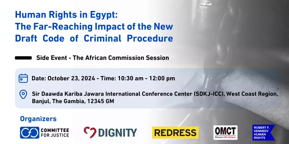 On the sidelines of the 81st session of the African Commission: CFJ organizes event on the Impact of the new criminal procedure law on human rights in Egypt   