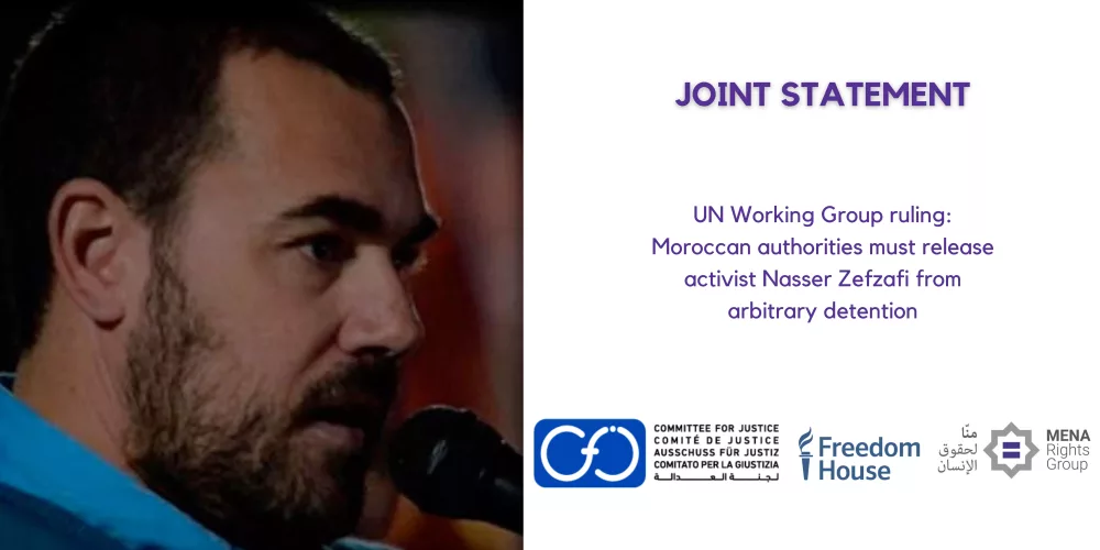 NGOs Praise UN Working Group Ruling and Urge Immediate Release of Moroccan Political Activist Nasser Zefzafi