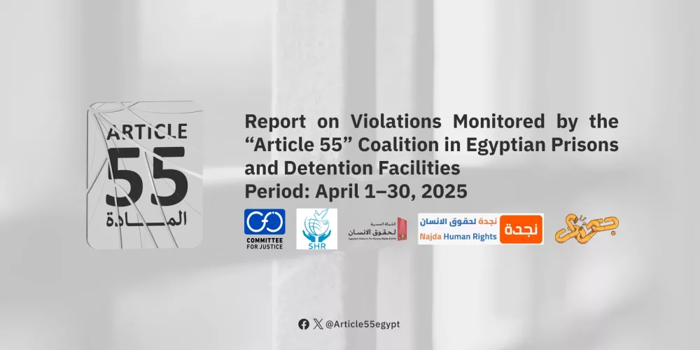 Egypt: Article 55 Alliance Organizations Issue Monthly Report on Conditions Inside Detention Centers and Prisons for April 2025
