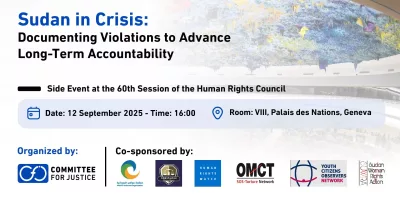 Sudan: CFJ Organizes a Side Event on the Margins of the 60th Session of the Human Rights Council on Documenting Violations to Advance Long-Term Accountability