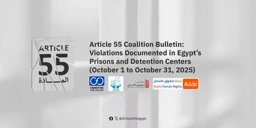 Article 55 Coalition Documents Violations Inside Detention Facilities in Egypt During the Period from 1 to 31 October 2025