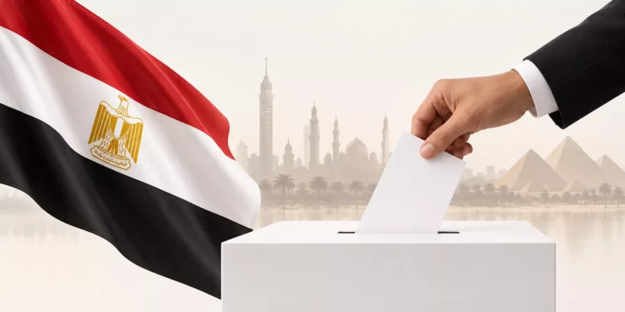 Egypt Voting_ Ballot and Flag